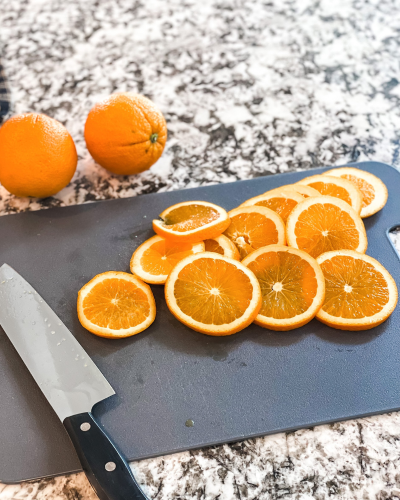 Cut orange slices