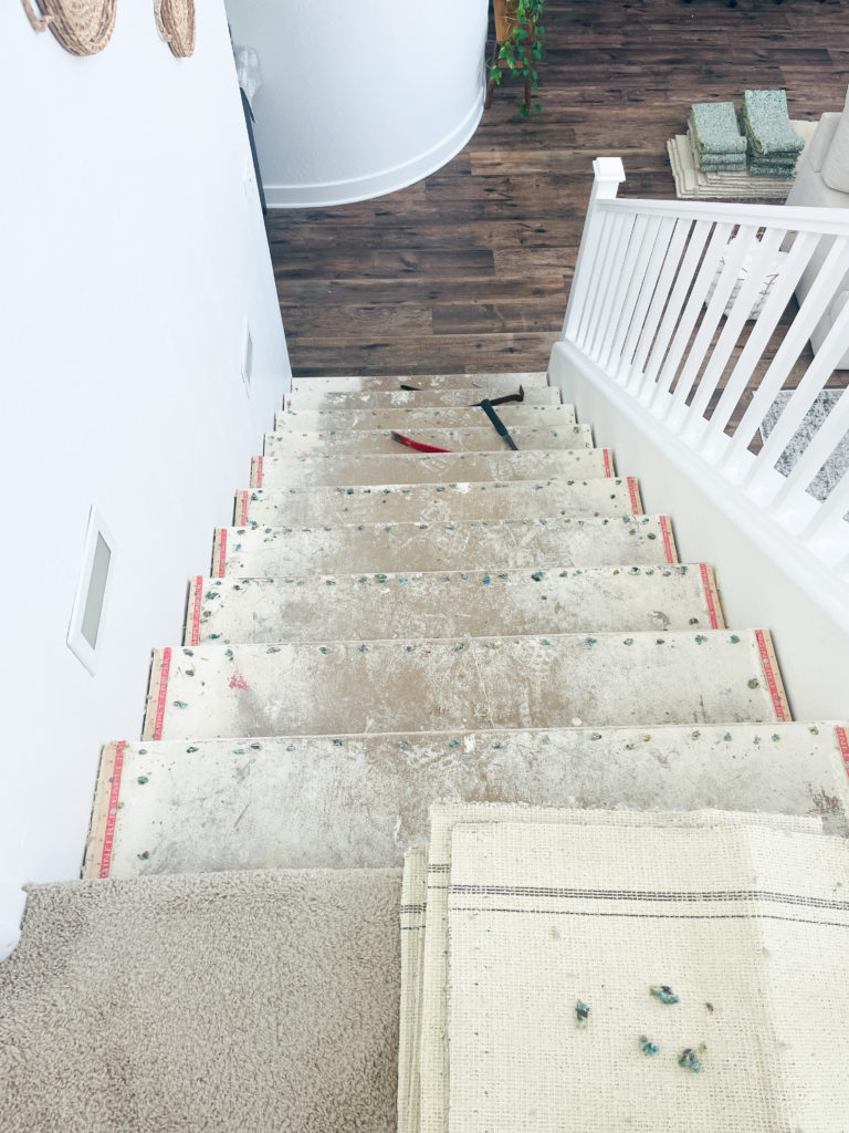 removing carpet stairs