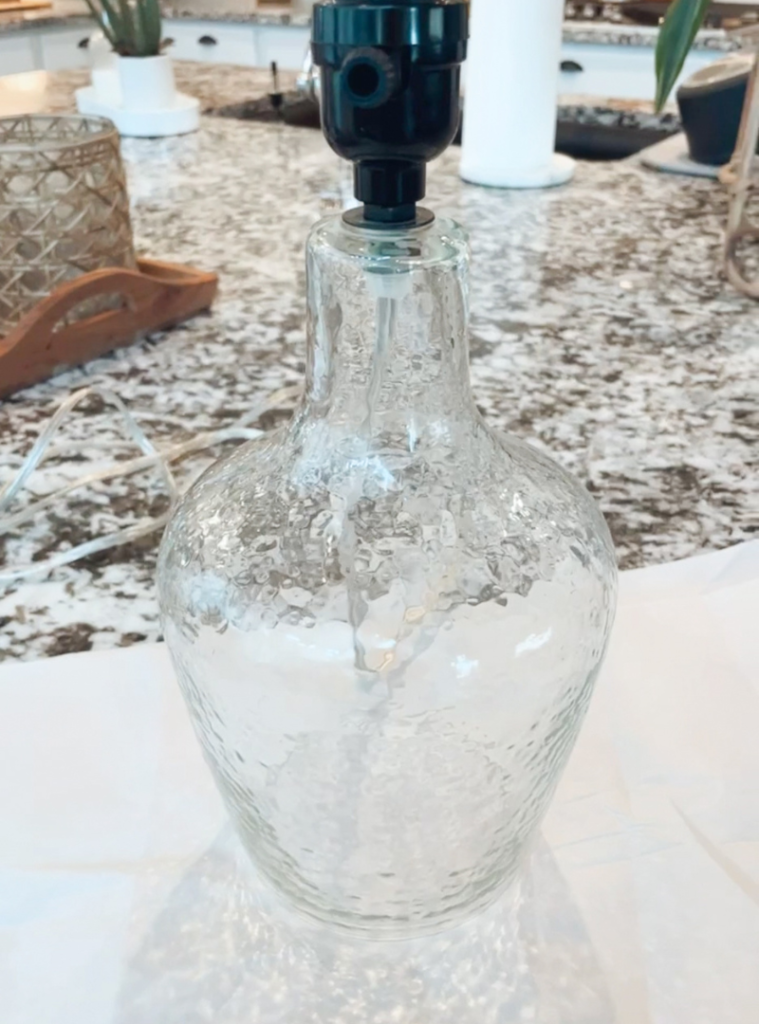 DIY glass lamp to look ceramic 